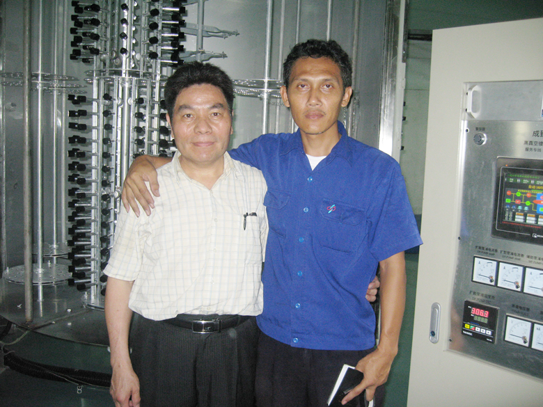 Indonesia, Jakarta, equipment installation test machine and guests